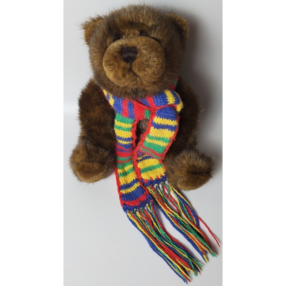 Vintage Mary Meyer Rivertown Nuzzle Bear Brown 1997 Includes Scarf